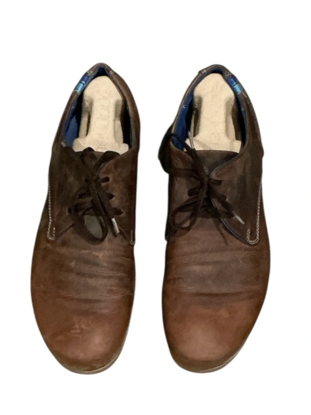 Authentic John Fluevog brown leather derby Oxford men’s lace up shoes sz 7
